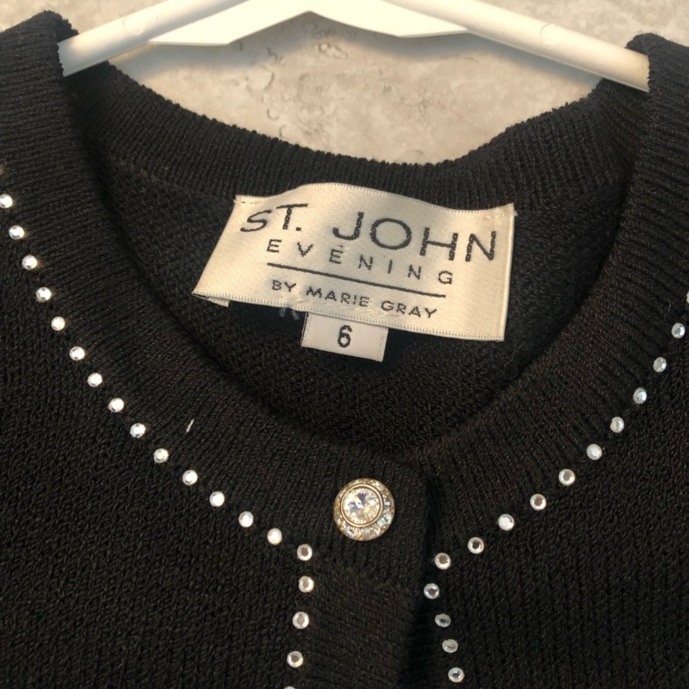 Vintage St. John Evening black cardigan. - Picture 2 of 4